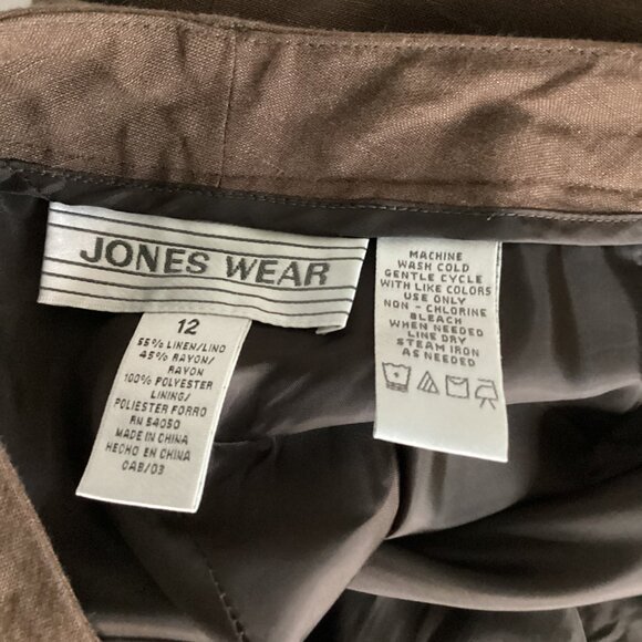 Jones Wear Linen Blend Pants – Size 12 – Tailored, Lined, Front Zip Tailored - Picture 10 of 12